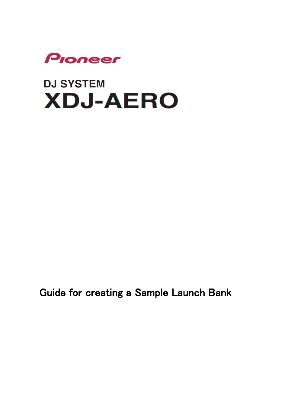 Pioneer XDJ-AERO User Manual | 4 pages