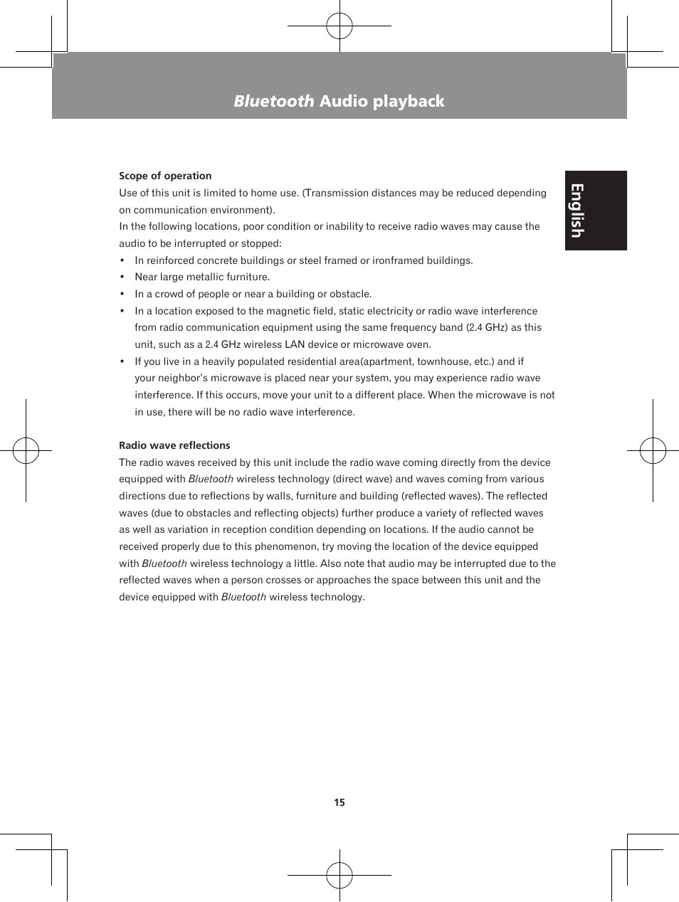 English bluetooth audio playback | Pioneer XW-BTS1-K User Manual | Page 15 / 60