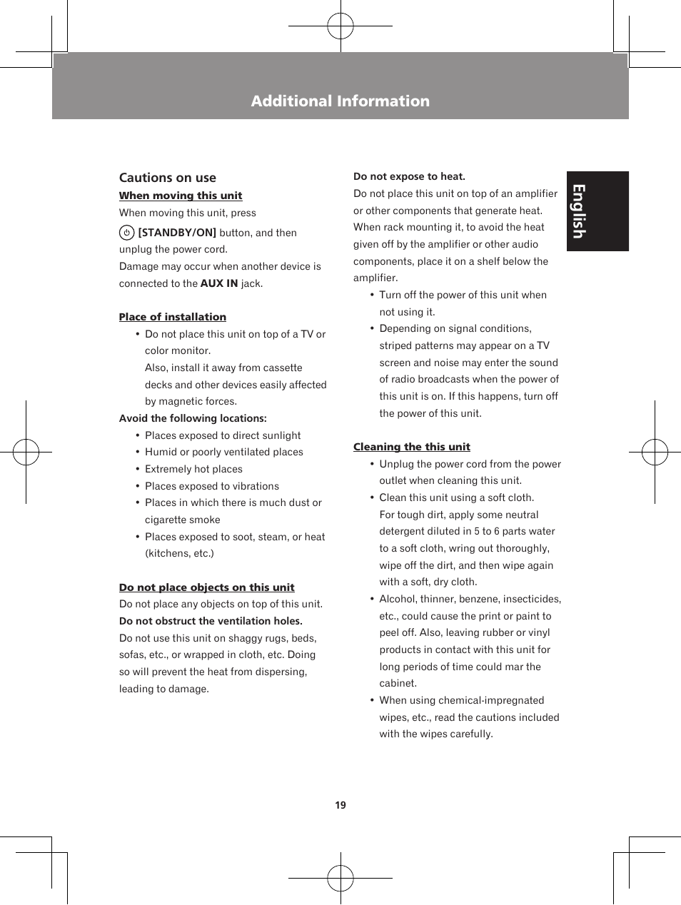 English, Additional information | Pioneer XW-BTS1-K User Manual | Page 19 / 60