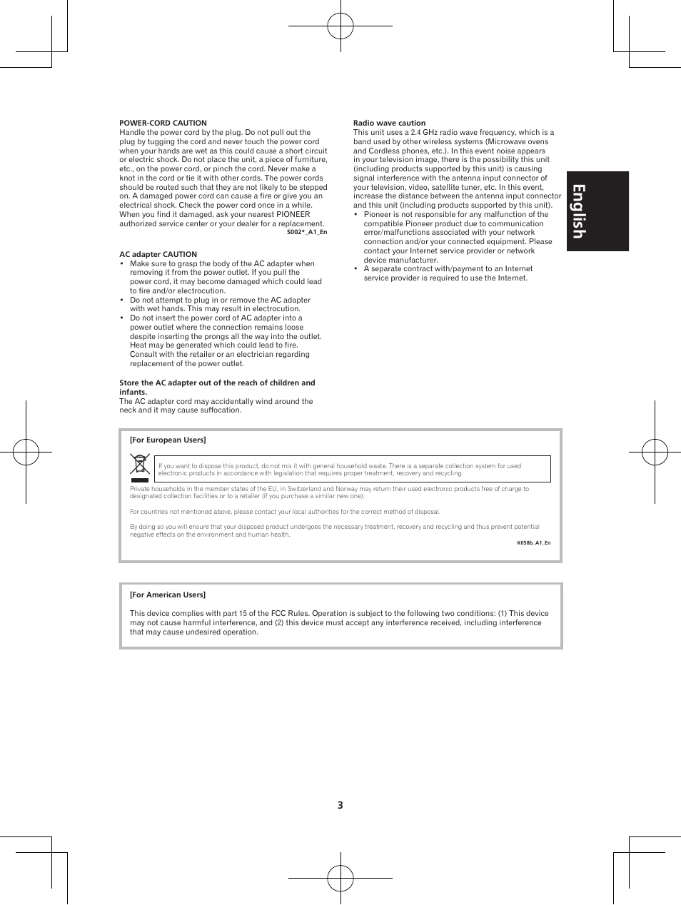 English | Pioneer XW-BTS1-K User Manual | Page 3 / 60