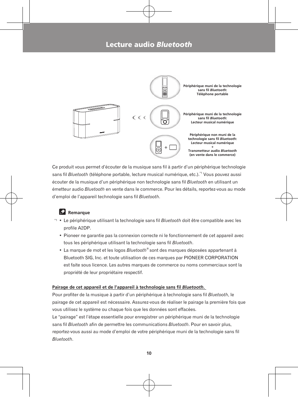 Lecture audio bluetooth | Pioneer XW-BTS1-K User Manual | Page 30 / 60