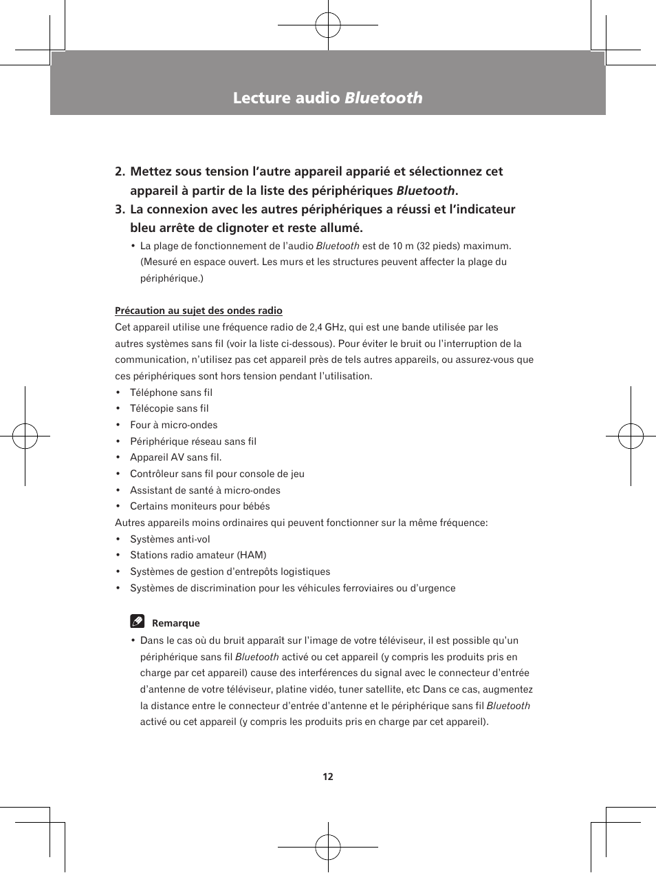 Lecture audio bluetooth | Pioneer XW-BTS1-K User Manual | Page 32 / 60