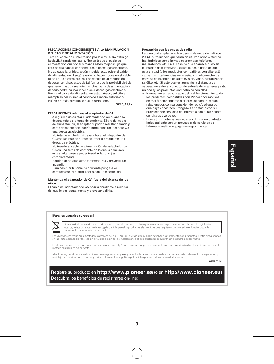 Español | Pioneer XW-BTS1-K User Manual | Page 41 / 60