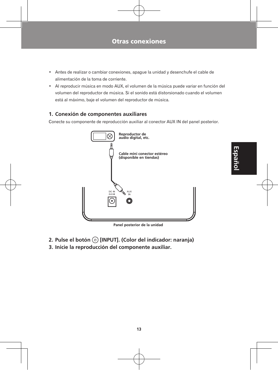 Otras conexiones, Español | Pioneer XW-BTS1-K User Manual | Page 51 / 60