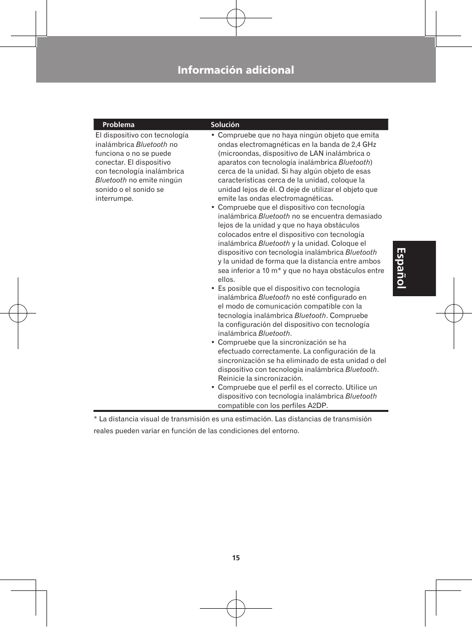 Español, Información adicional | Pioneer XW-BTS1-K User Manual | Page 53 / 60