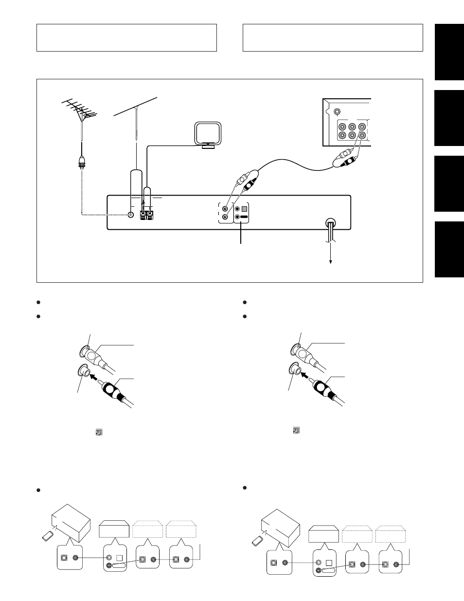 Anschlüsse, Collegamenti, Cinch-anschlußkabel | Steuerungsbuchsen (control), Collegamento del cavo con spinotti a spillo, Terminali di controllo (control) | Pioneer F-208RDS User Manual | Page 9 / 104