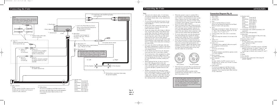 Connecting the units, Connecting the units <english, Connection diagram (fig. 8) | Pioneer DEH-4700MPB User Manual | Page 3 / 6