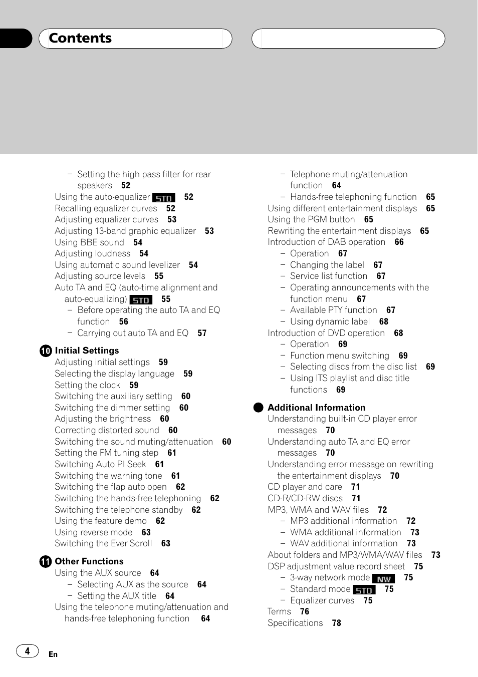 Pioneer DEH-P9600MP User Manual | Page 4 / 164