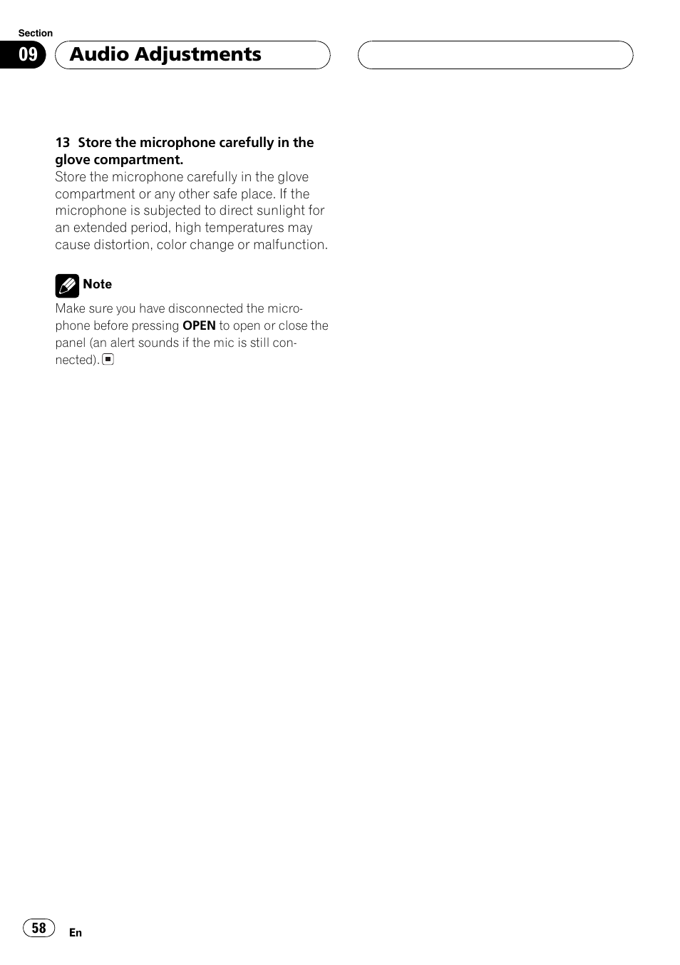 Audio adjustments | Pioneer DEH-P9600MP User Manual | Page 58 / 164