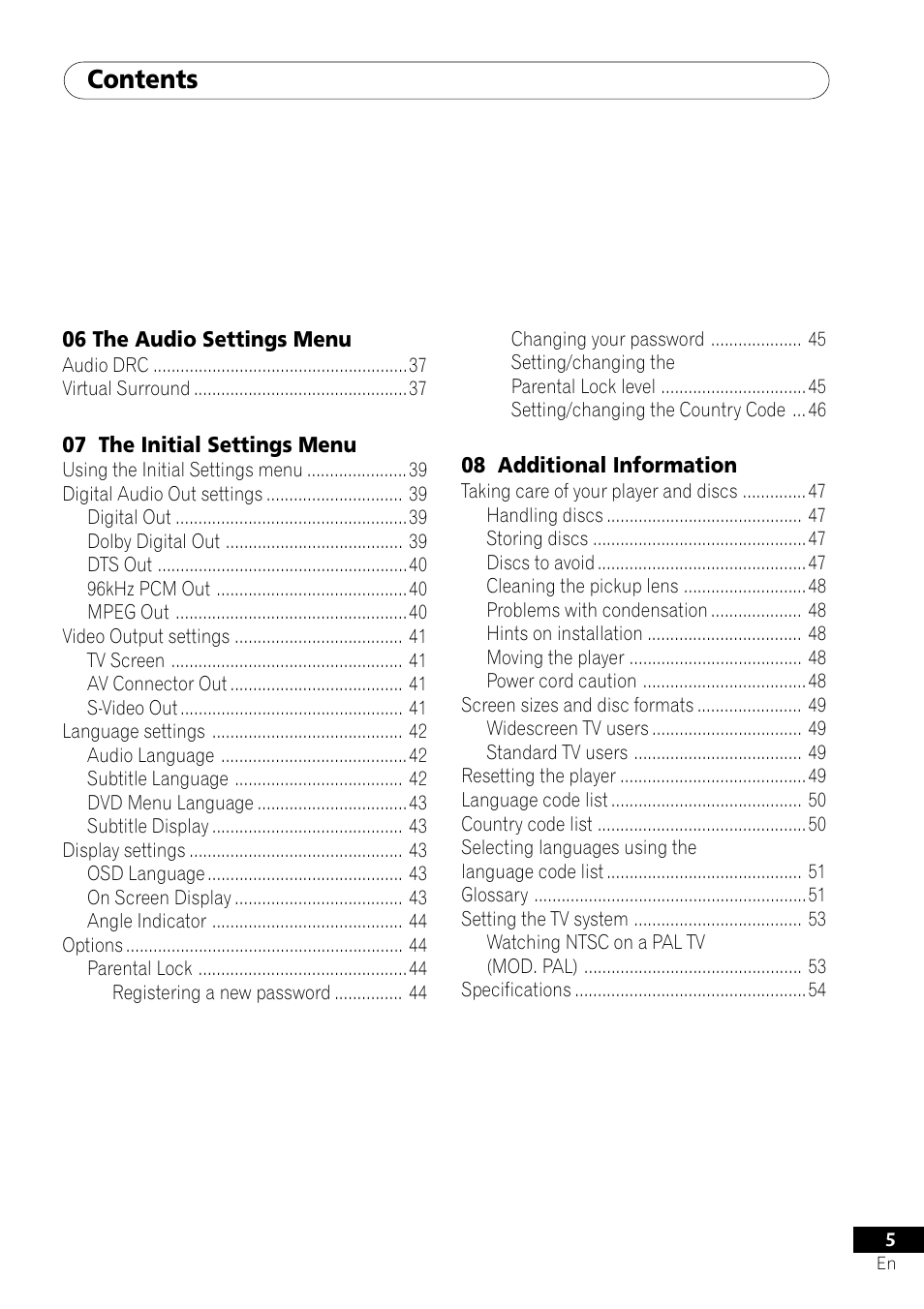 Pioneer DV-U7 User Manual | Page 5 / 56