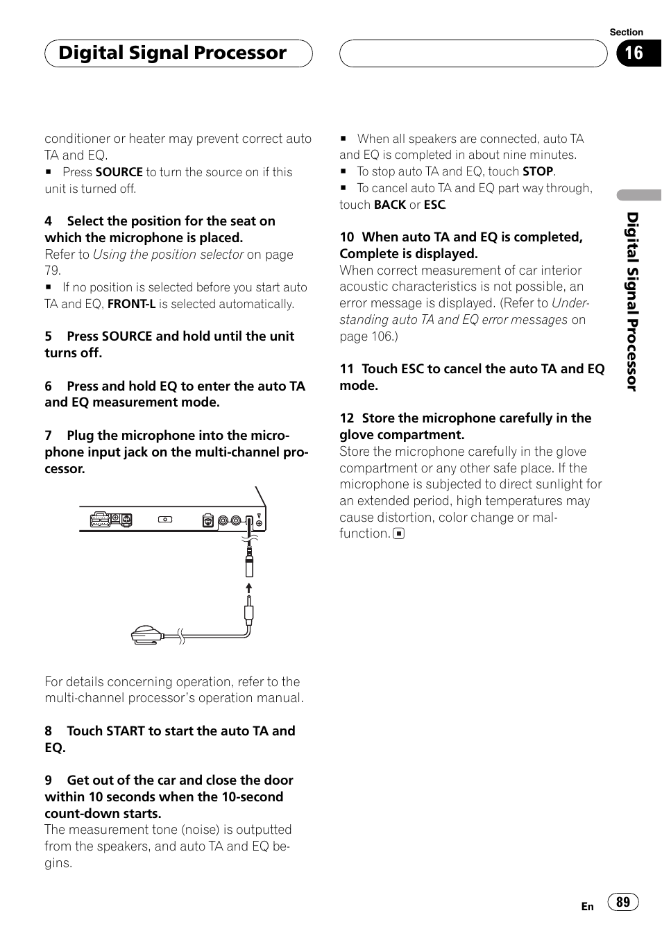 Digitalsignalprocessor | Pioneer AVH-P6600DVD User Manual | Page 89 / 120