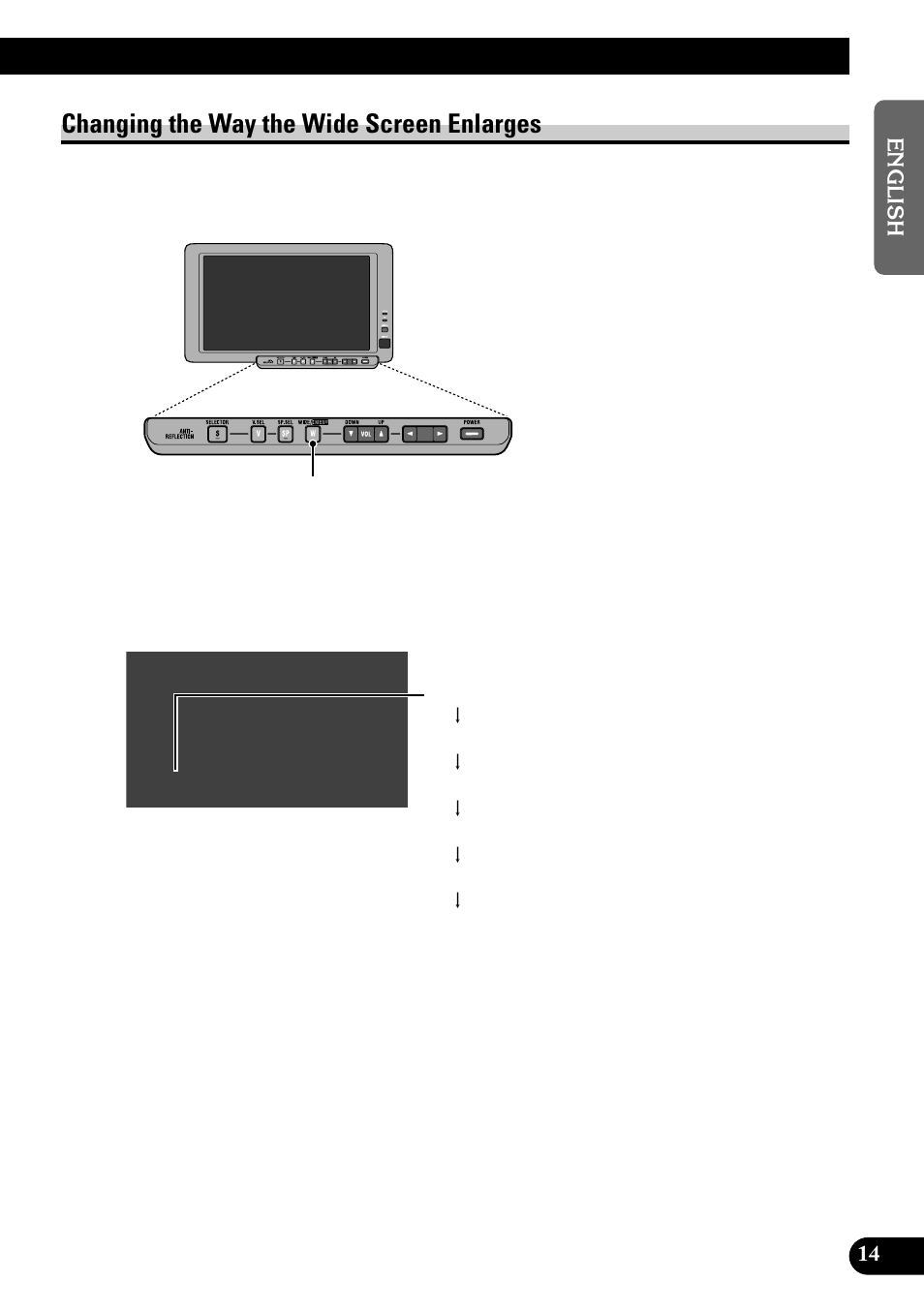 Changing the way the wide screen enlarges | Pioneer AVD-W8000 User Manual | Page 15 / 104