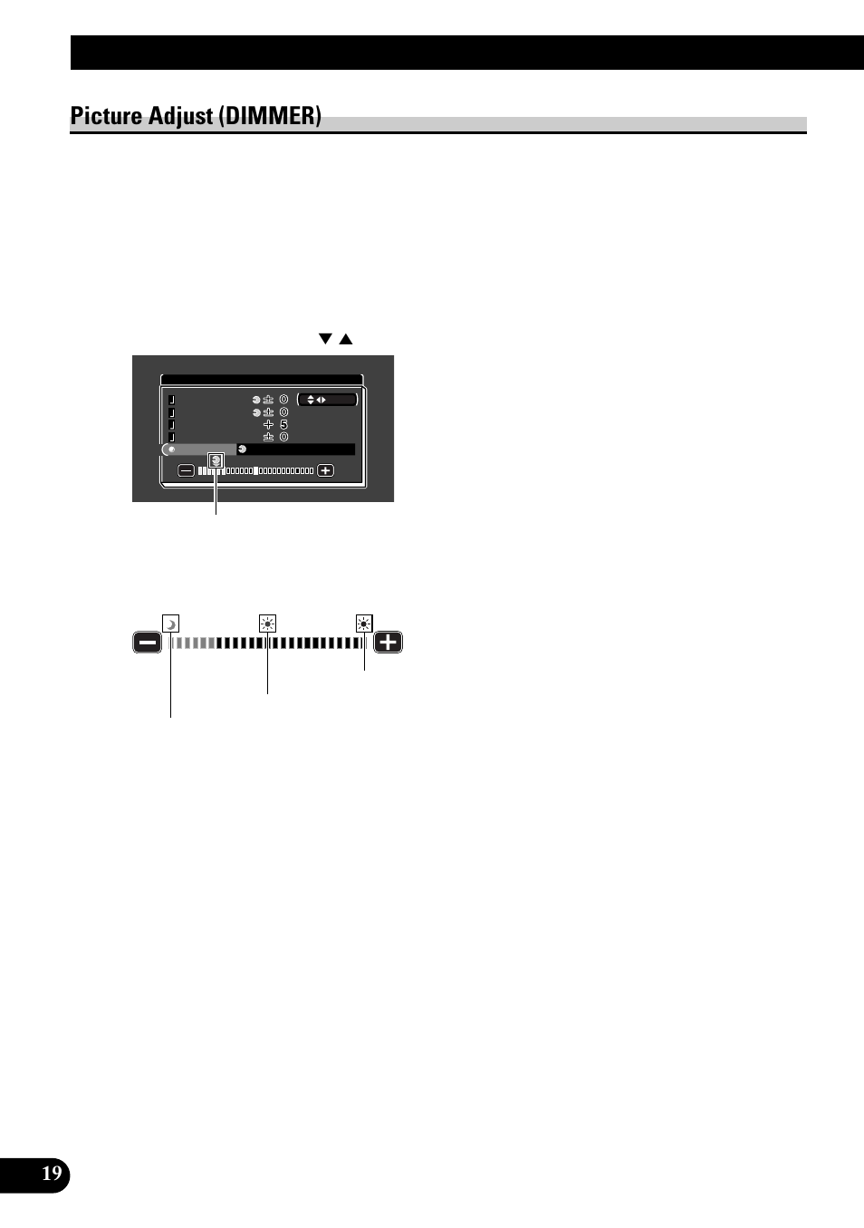 Picture adjust (dimmer), Adjusting the screen | Pioneer AVD-W8000 User Manual | Page 20 / 104