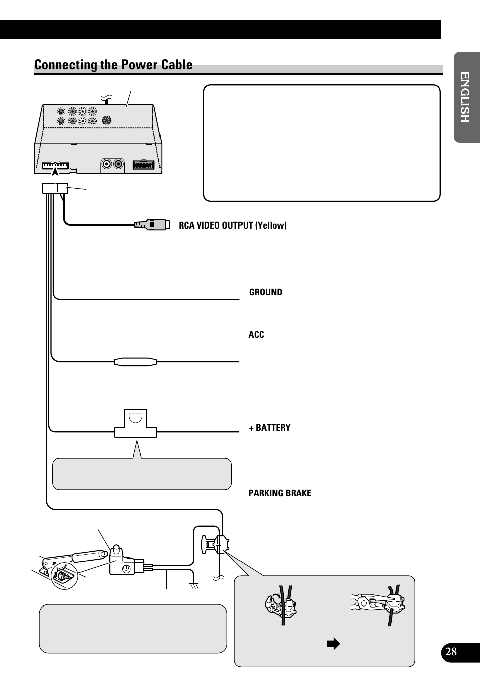 A title (english), Connecting the power cable | Pioneer AVD-W8000 User Manual | Page 29 / 104