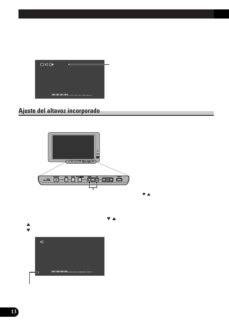 Modos de pantalla ancha disponibles, Selección de audio y vídeo, Ajuste del altavoz incorporado | Pioneer AVD-W8000 User Manual | Page 48 / 104
