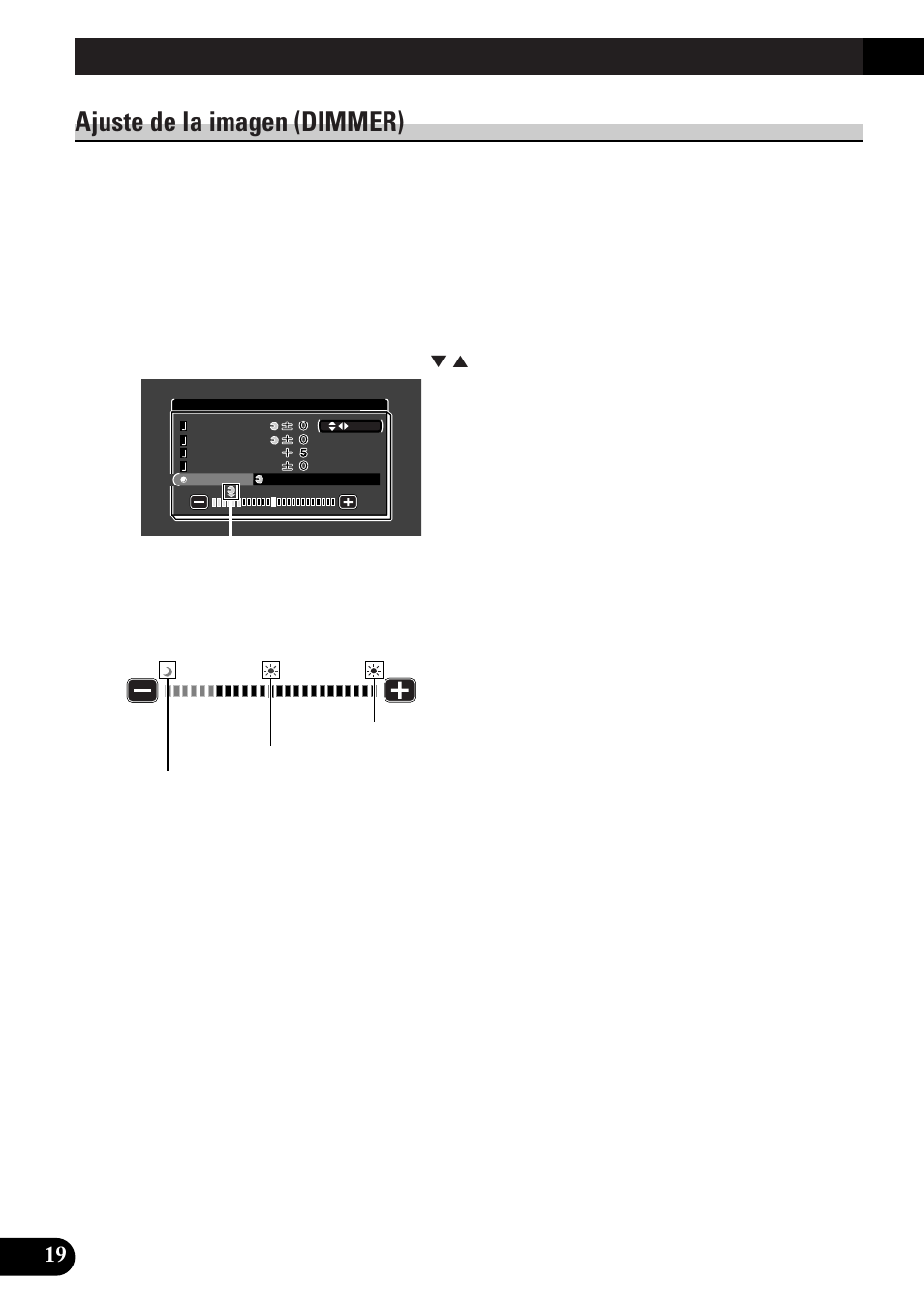 Ajuste de la imagen (dimmer), Ajuste de la pantalla | Pioneer AVD-W8000 User Manual | Page 54 / 104