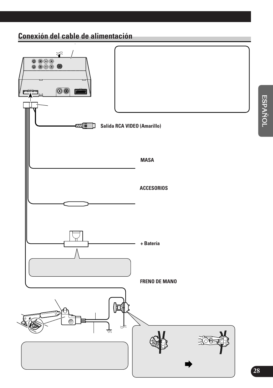 Conexión del cable de alimentación | Pioneer AVD-W8000 User Manual | Page 63 / 104