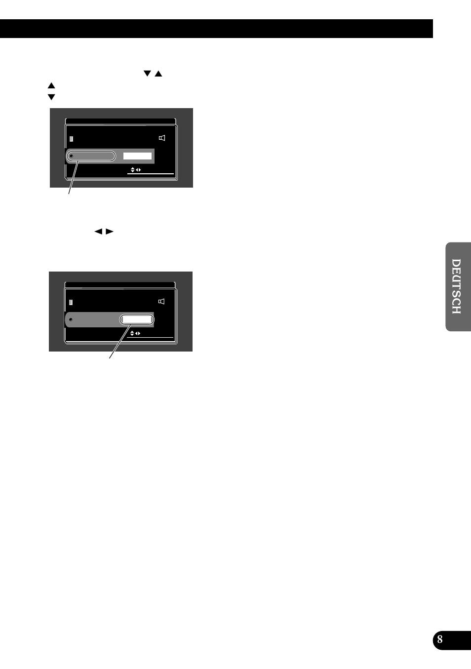 A title (german), Den menüpunkt [location] wählen, Die display-montageposition wählen | Die einstellung beenden | Pioneer AVD-W8000 User Manual | Page 77 / 104