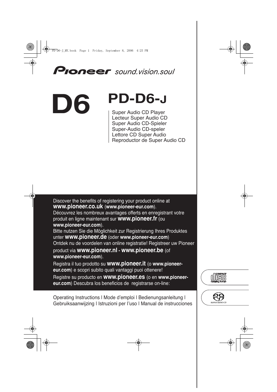 Pioneer PD-D6-J User Manual | 110 pages