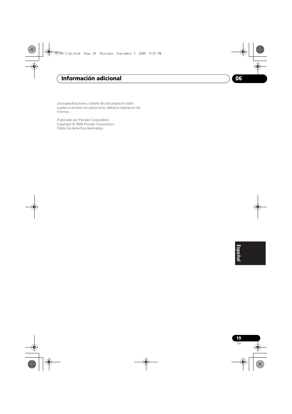 Información adicional 06 | Pioneer PD-D6-J User Manual | Page 109 / 110