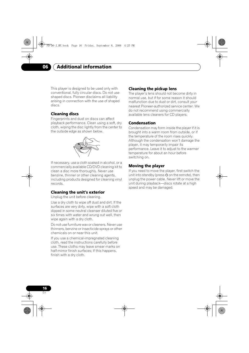 Additional information 06 | Pioneer PD-D6-J User Manual | Page 16 / 110