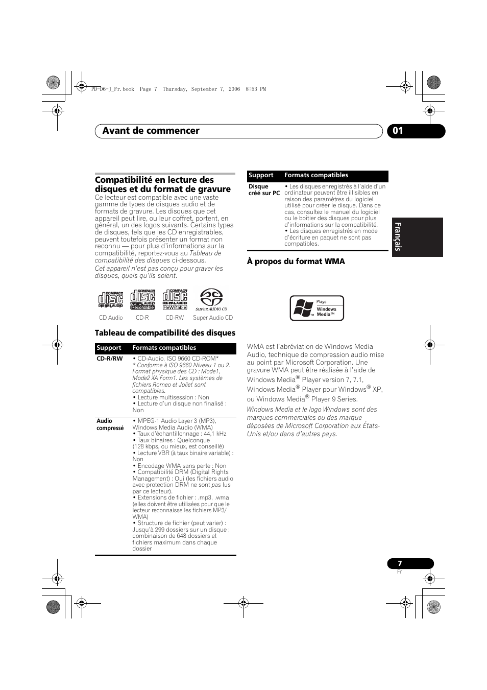 Avant de commencer 01 | Pioneer PD-D6-J User Manual | Page 25 / 110