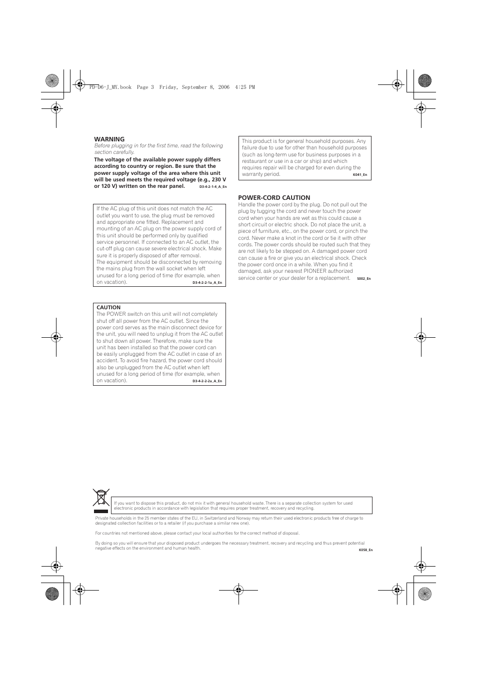 Pioneer PD-D6-J User Manual | Page 3 / 110