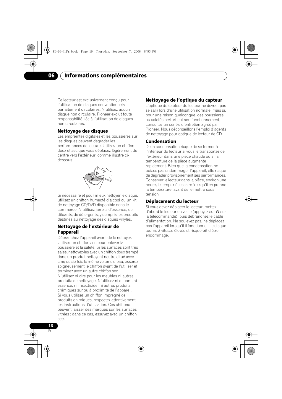 Informations complémentaires 06 | Pioneer PD-D6-J User Manual | Page 34 / 110