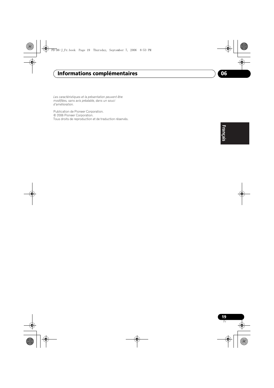 Informations complémentaires 06 | Pioneer PD-D6-J User Manual | Page 37 / 110