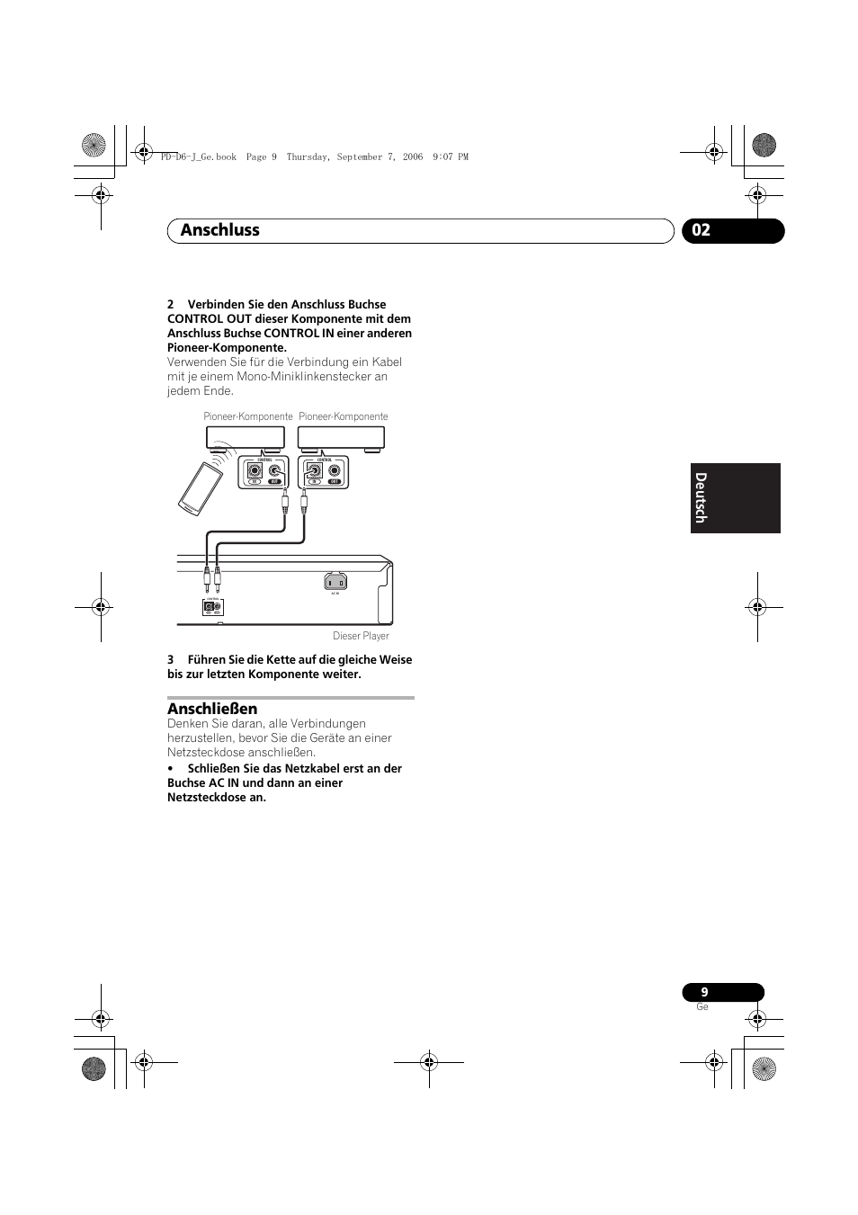 Anschließen, Anschluss 02 | Pioneer PD-D6-J User Manual | Page 45 / 110