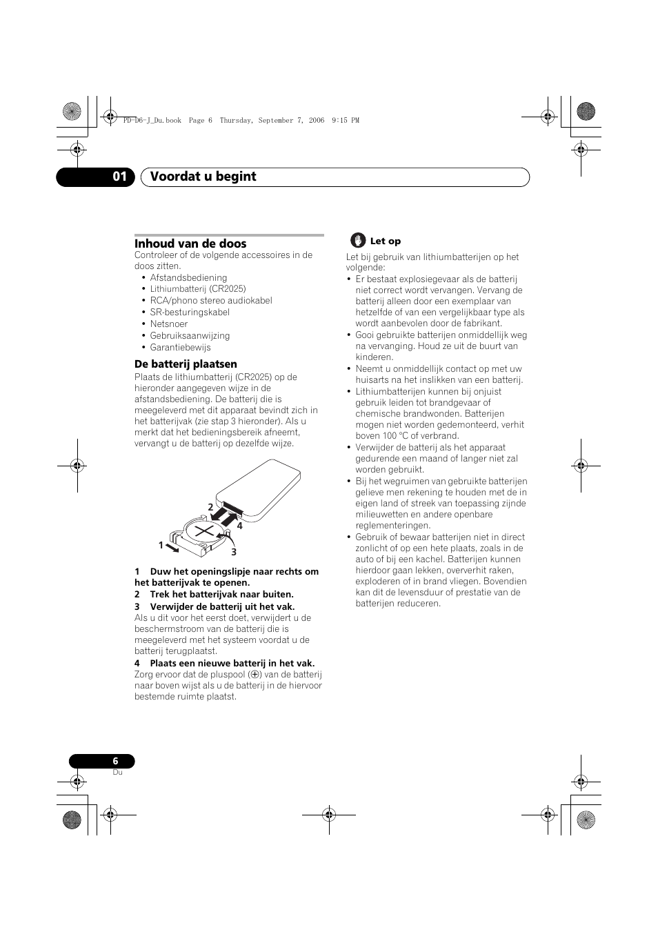 Inhoud van de doos, Voordat u begint 01 | Pioneer PD-D6-J User Manual | Page 60 / 110