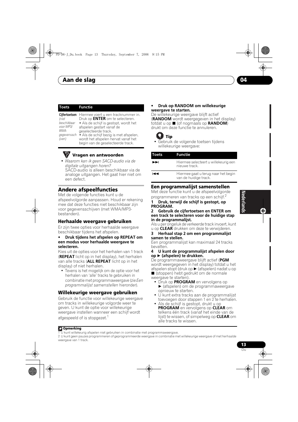Andere afspeelfuncties, Aan de slag 04 | Pioneer PD-D6-J User Manual | Page 67 / 110