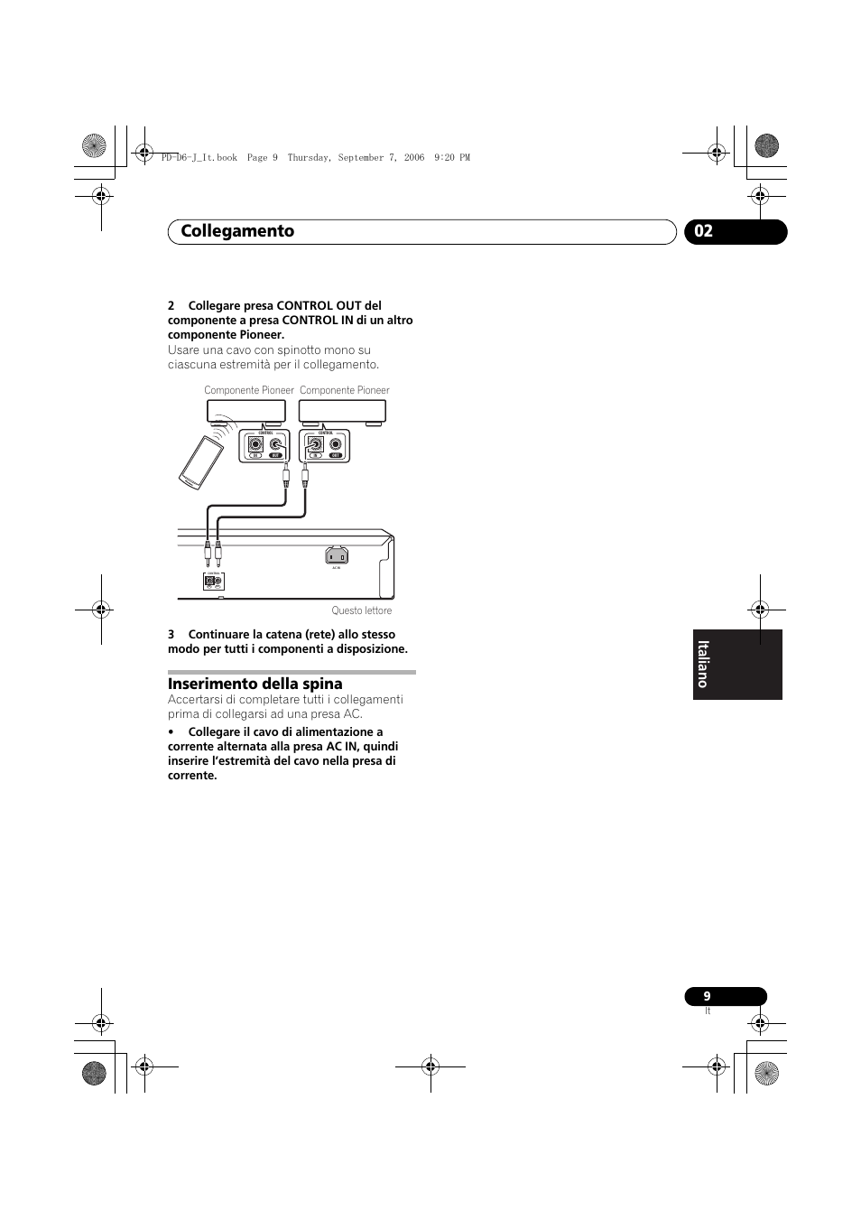 Inserimento della spina, Collegamento 02 | Pioneer PD-D6-J User Manual | Page 81 / 110