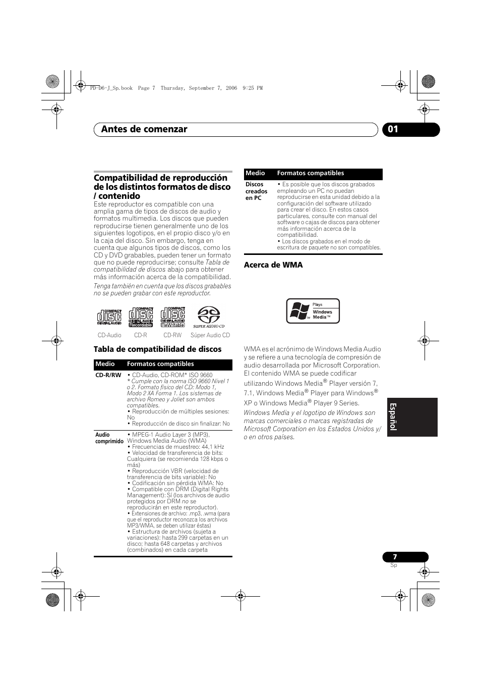 Antes de comenzar 01 | Pioneer PD-D6-J User Manual | Page 97 / 110