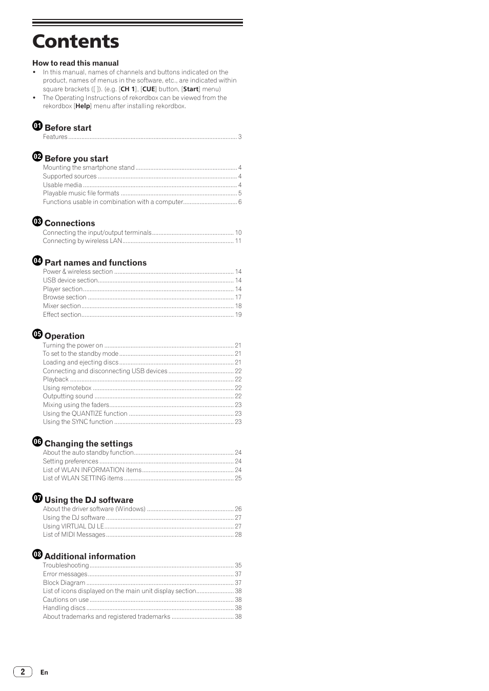 Pioneer XDJ-R1 User Manual | Page 2 / 38