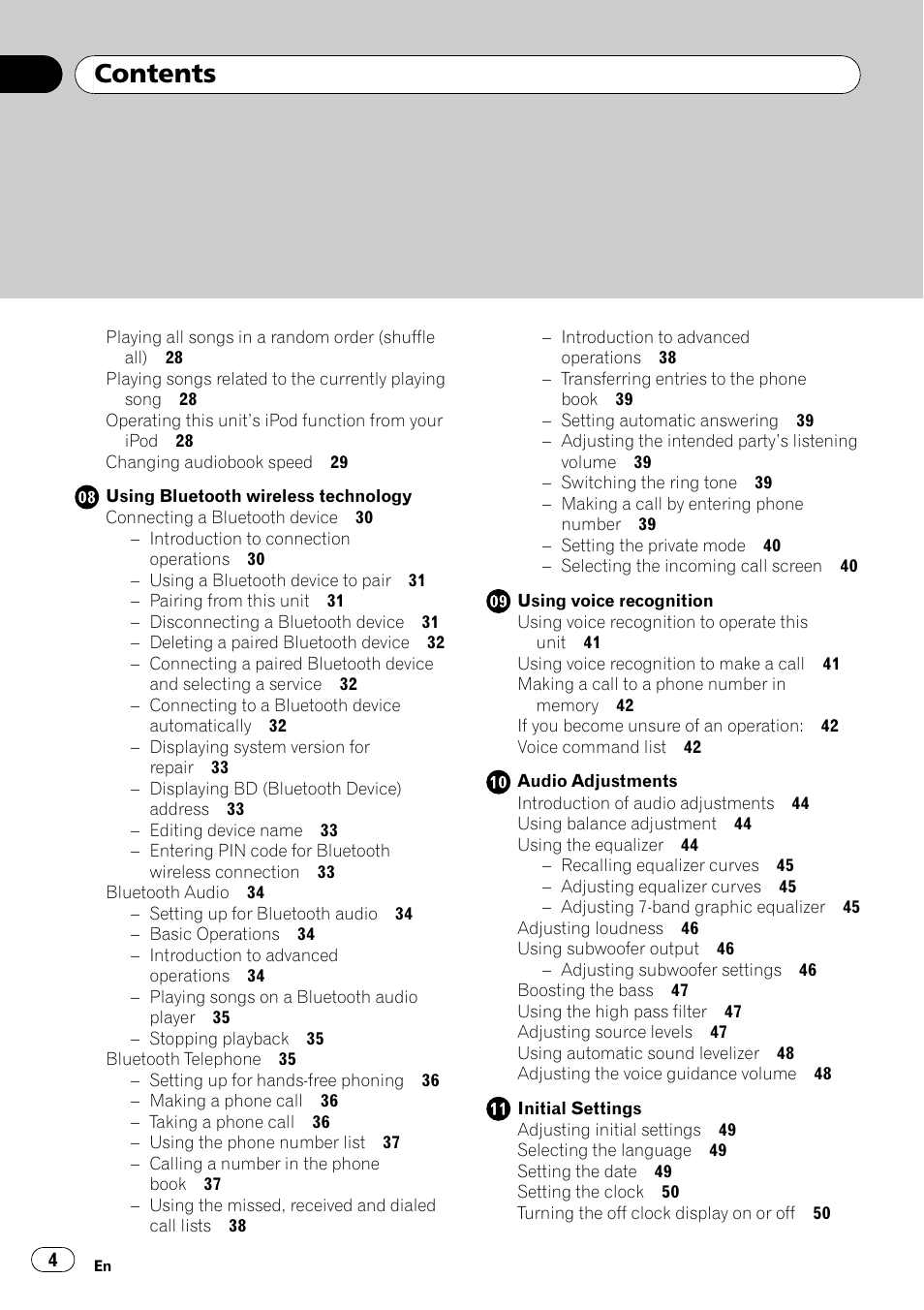 Pioneer DEH-P8100BT User Manual | Page 4 / 74