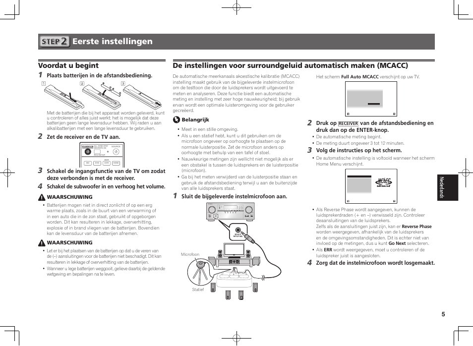 Eerste instellingen, Voordat u begint | Pioneer VSX-923-S User Manual | Page 29 / 44