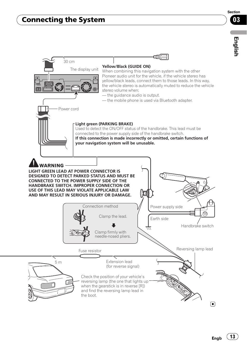 Connecting the system, English | Pioneer AVIC-X3-II User Manual | Page 13 / 179