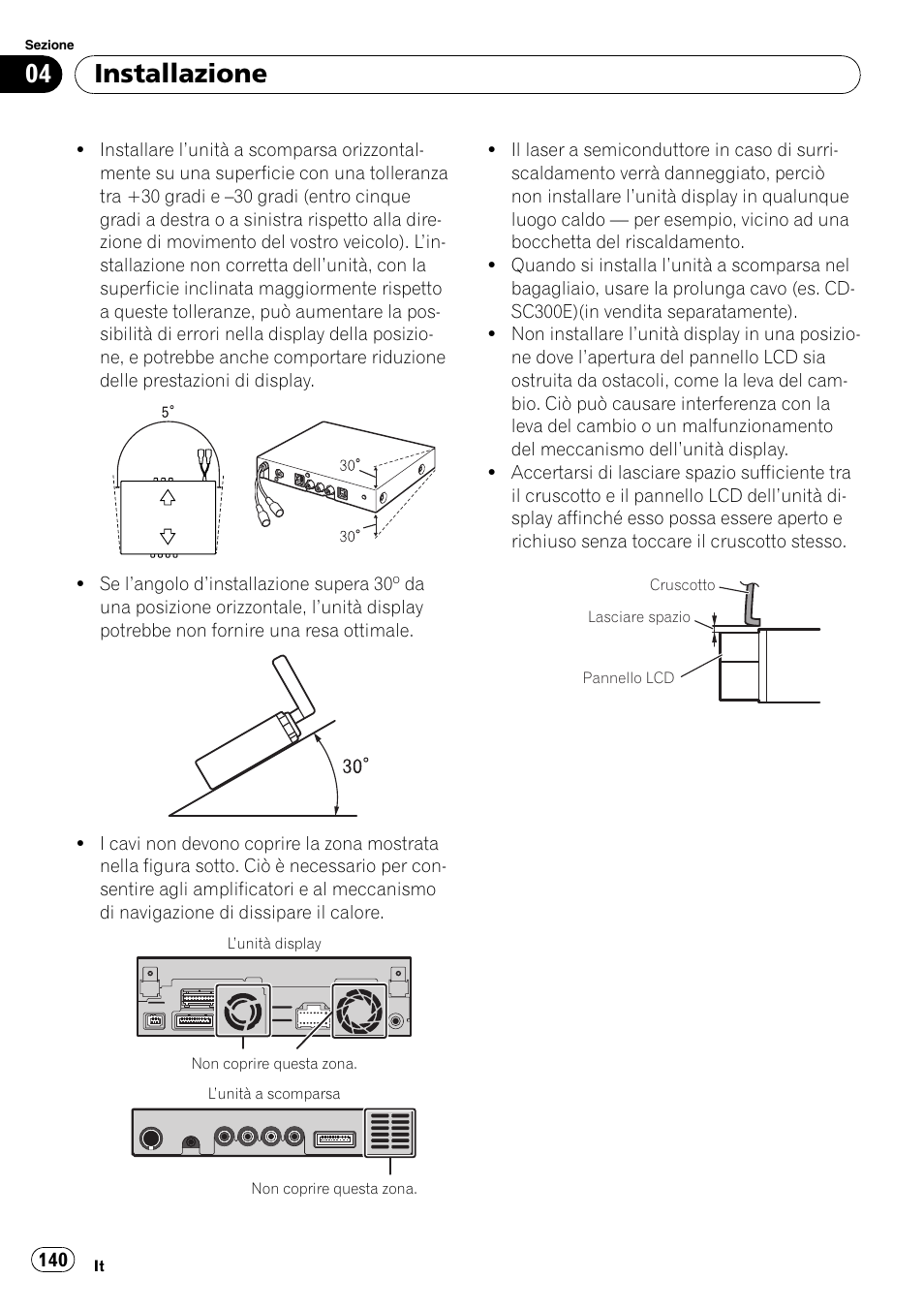 Installazione | Pioneer AVIC-X3-II User Manual | Page 140 / 179