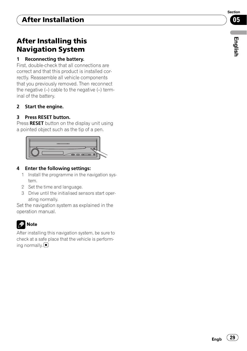 After installing this navigation system, After installation | Pioneer AVIC-X3-II User Manual | Page 29 / 179