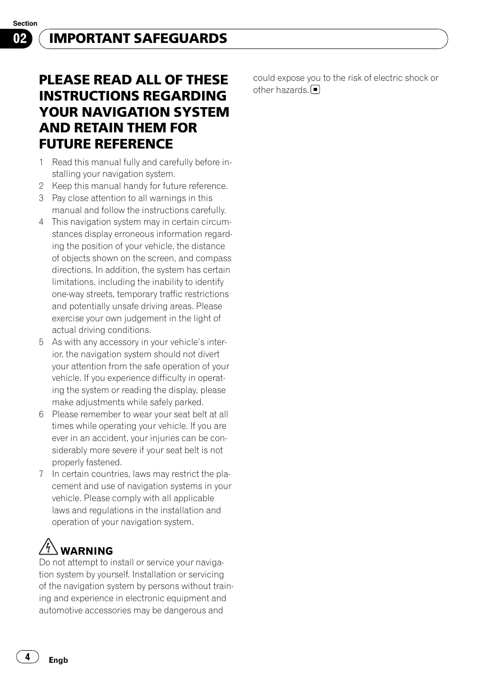 Important safeguards please read all of these, Important safeguards | Pioneer AVIC-X3-II User Manual | Page 4 / 179