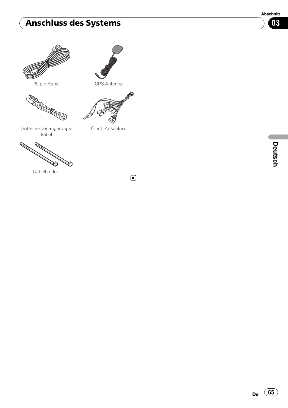 Anschluss des systems | Pioneer AVIC-X3-II User Manual | Page 65 / 179