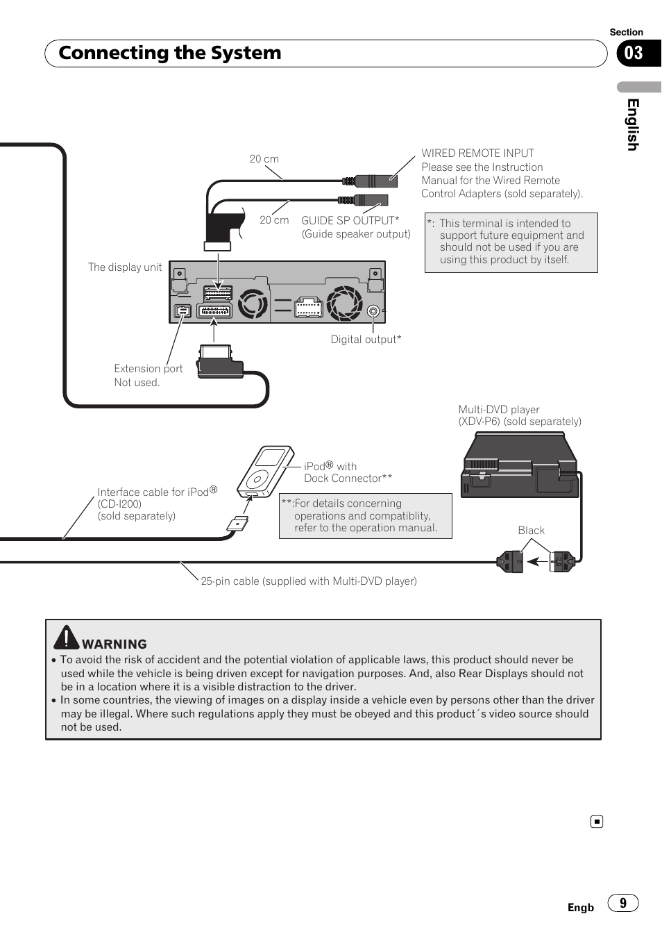 Connecting the system, English | Pioneer AVIC-X3-II User Manual | Page 9 / 179