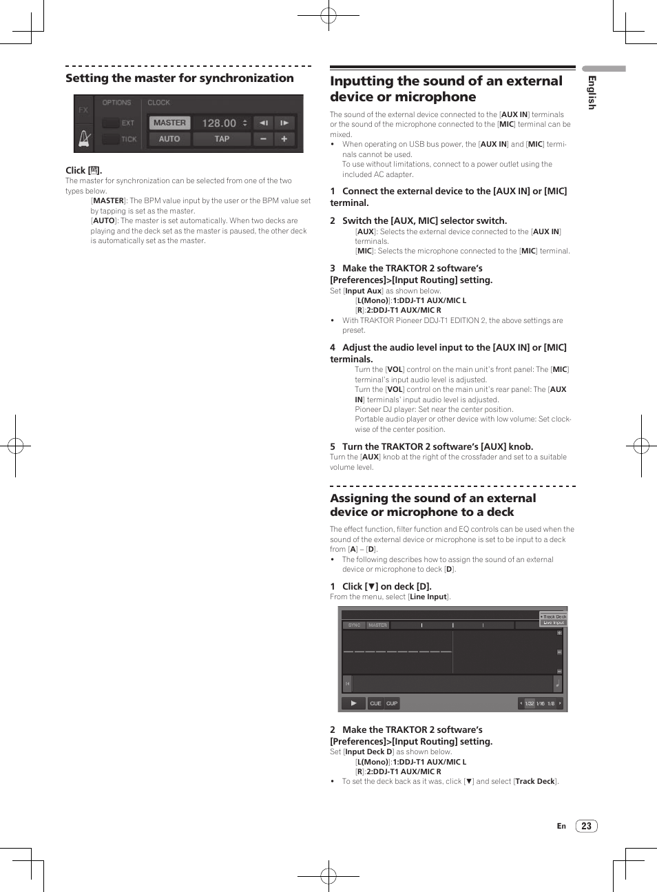 Setting the master for synchronization | Pioneer DDJ-T1 User Manual | Page 23 / 96