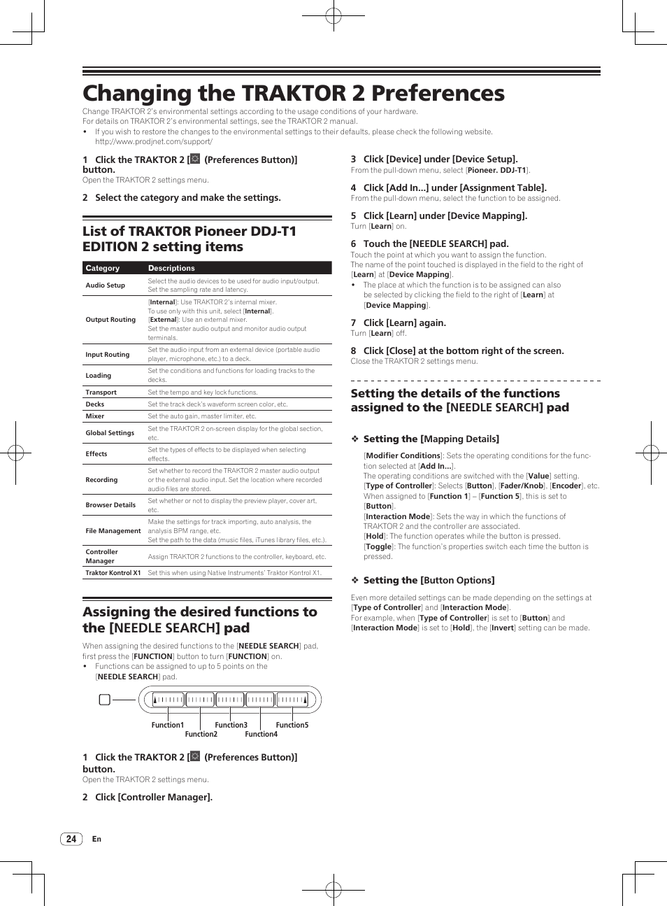 Changing the traktor 2 preferences | Pioneer DDJ-T1 User Manual | Page 24 / 96