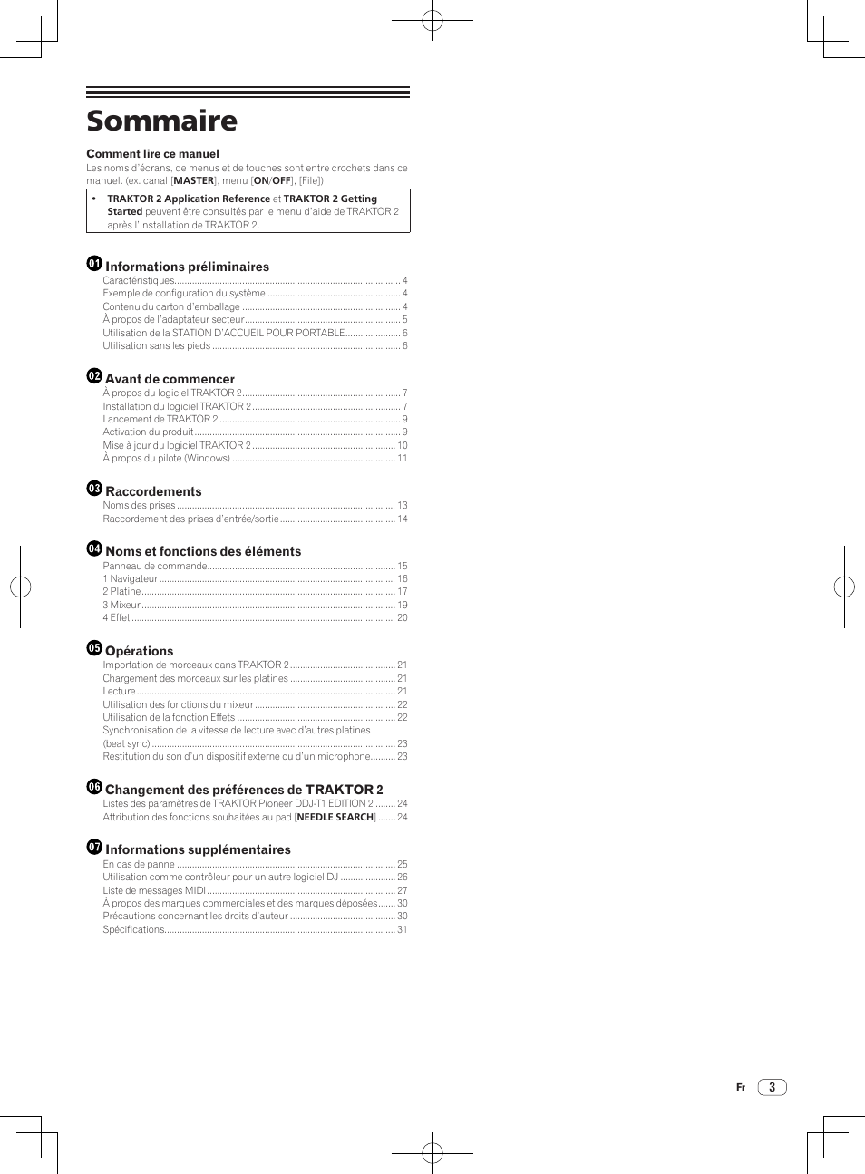 Mode d’emploi, Contrôleur pour dj, Sommaire | Pioneer DDJ-T1 User Manual | Page 33 / 96