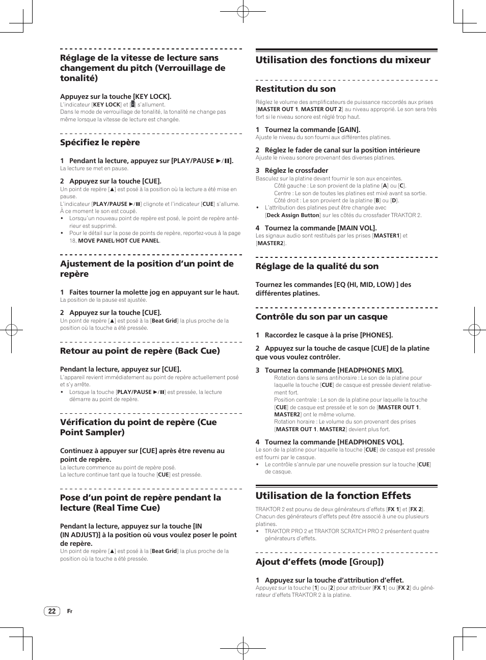 Utilisation des fonctions du mixeur, Utilisation de la fonction effets | Pioneer DDJ-T1 User Manual | Page 52 / 96