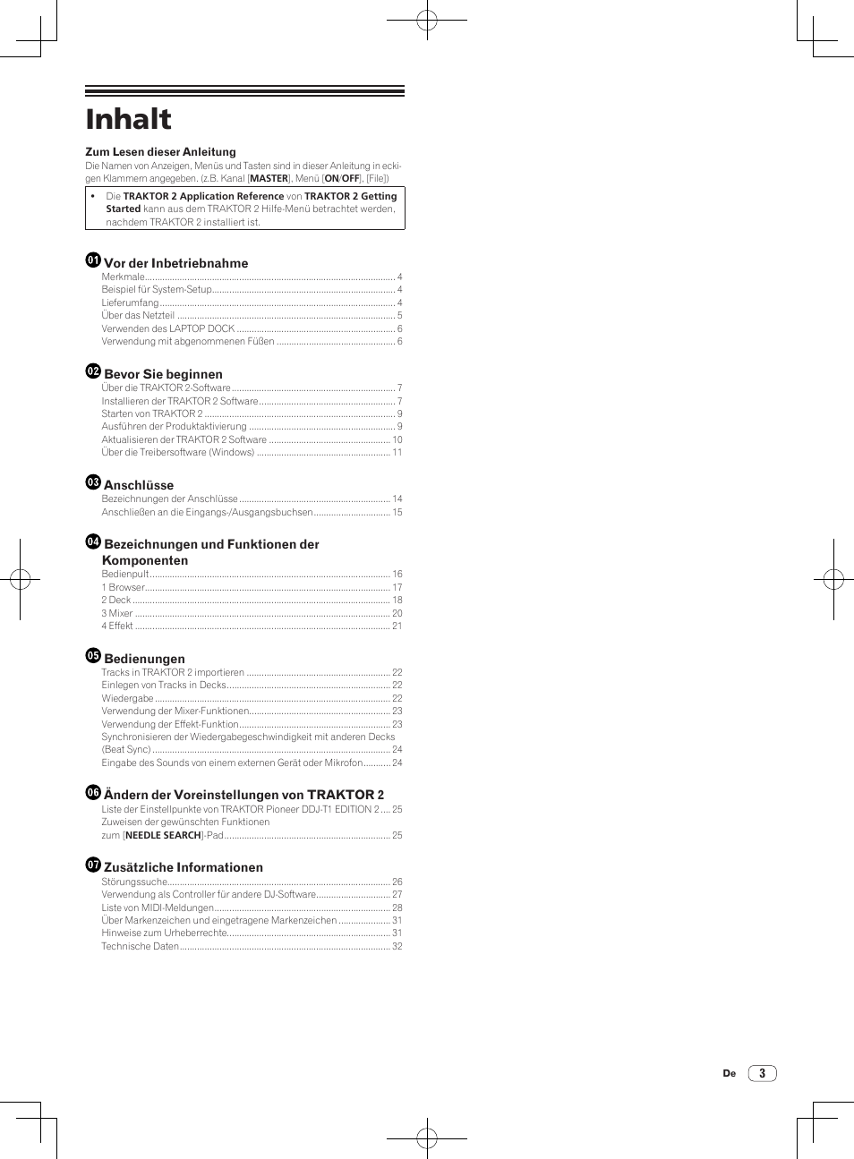Bedienungsanleitung, Dj controller, Inhalt | Pioneer DDJ-T1 User Manual | Page 63 / 96