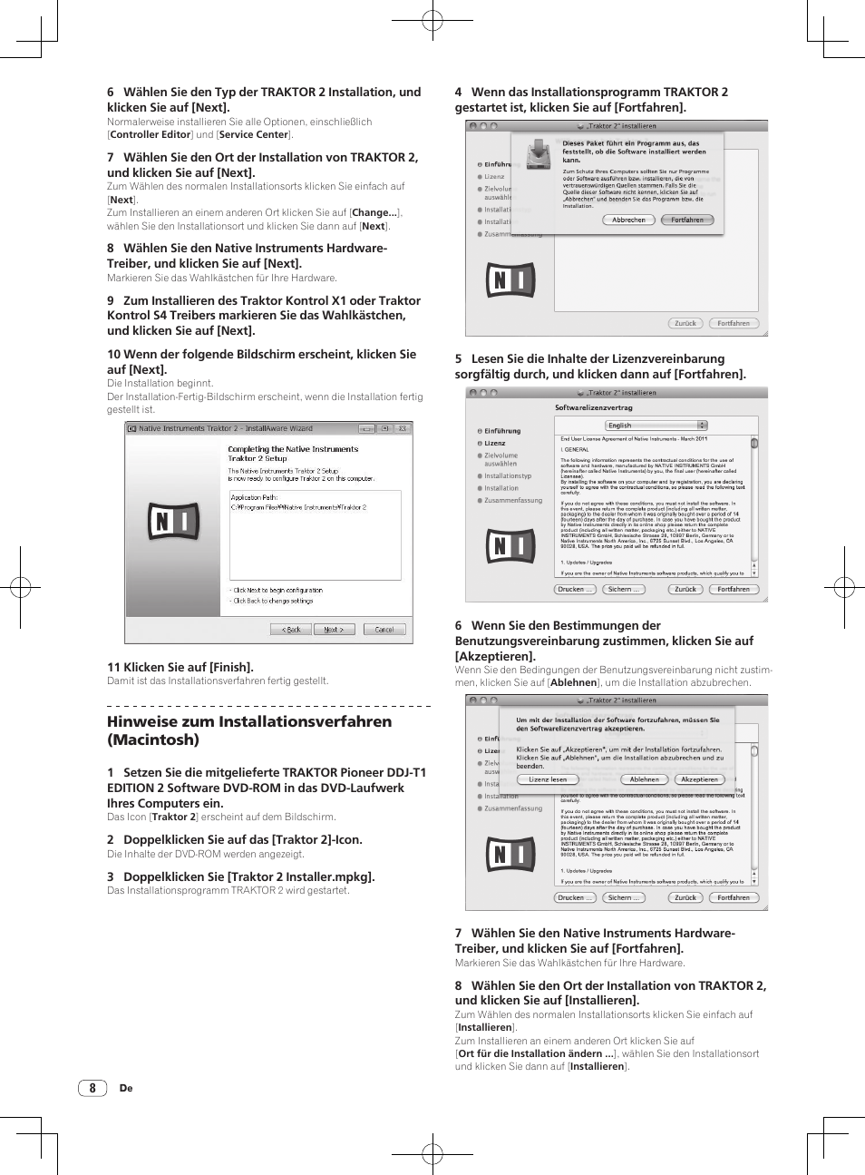 Hinweise zum installationsverfahren (macintosh) | Pioneer DDJ-T1 User Manual | Page 68 / 96