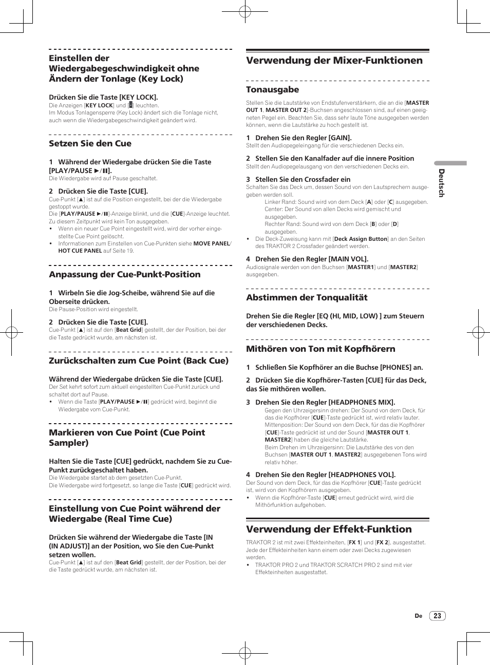 Verwendung der mixer-funktionen, Verwendung der effekt-funktion | Pioneer DDJ-T1 User Manual | Page 83 / 96